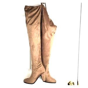Taupe Over the Knee Boots Brand New